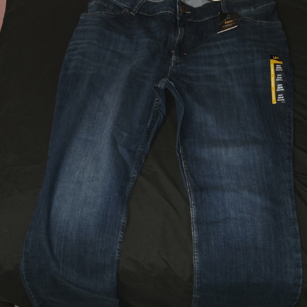 Lee Blue Straight Leg Jeans with Vintage-Inspired Wash